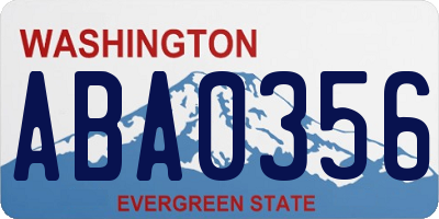 WA license plate ABA0356