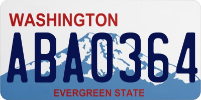 WA license plate ABA0364