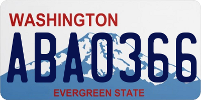 WA license plate ABA0366