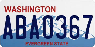 WA license plate ABA0367