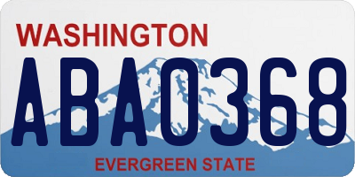 WA license plate ABA0368