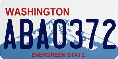 WA license plate ABA0372