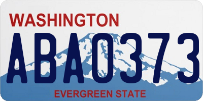 WA license plate ABA0373