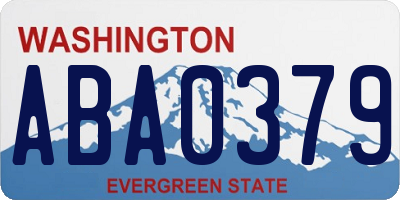 WA license plate ABA0379