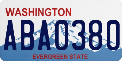 WA license plate ABA0380