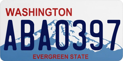 WA license plate ABA0397