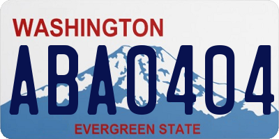 WA license plate ABA0404