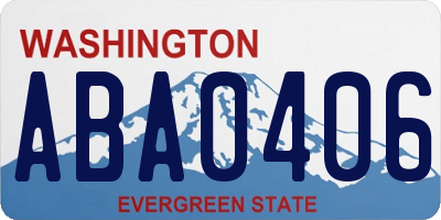 WA license plate ABA0406