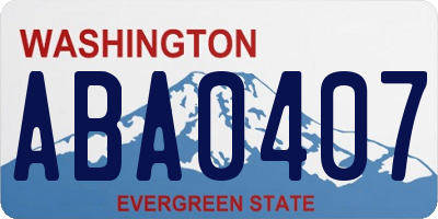 WA license plate ABA0407