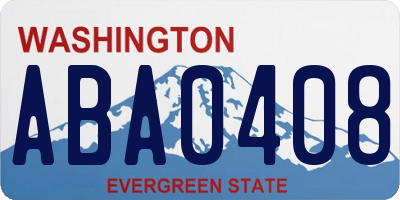 WA license plate ABA0408