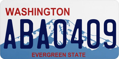 WA license plate ABA0409