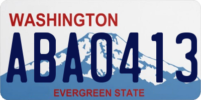 WA license plate ABA0413