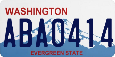 WA license plate ABA0414