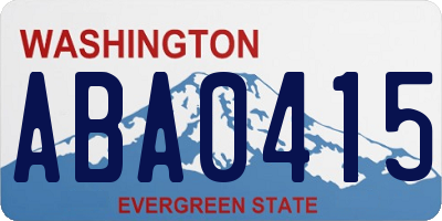 WA license plate ABA0415