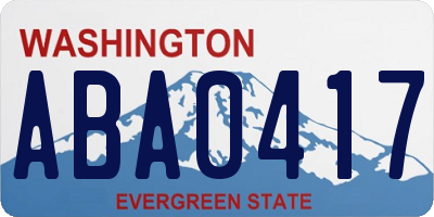 WA license plate ABA0417