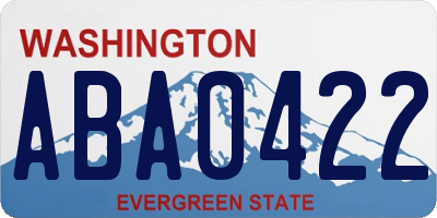 WA license plate ABA0422