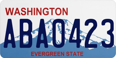 WA license plate ABA0423