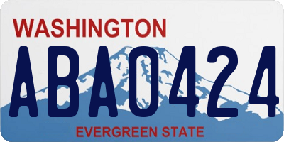 WA license plate ABA0424