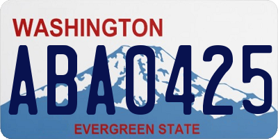 WA license plate ABA0425