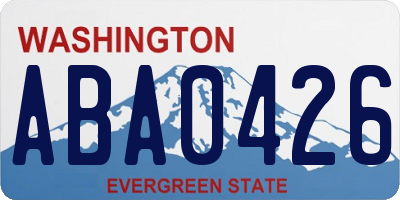 WA license plate ABA0426