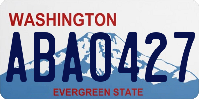 WA license plate ABA0427