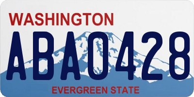WA license plate ABA0428