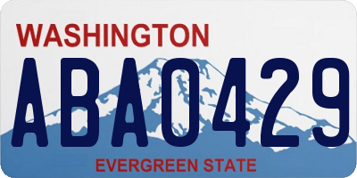 WA license plate ABA0429