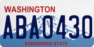WA license plate ABA0430