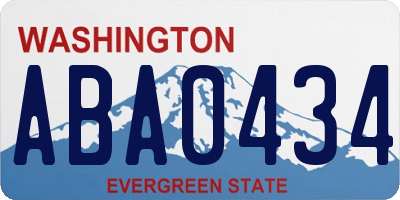 WA license plate ABA0434