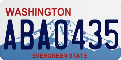 WA license plate ABA0435