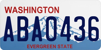 WA license plate ABA0436