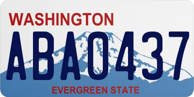 WA license plate ABA0437