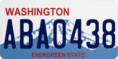 WA license plate ABA0438