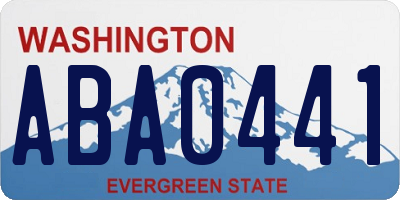 WA license plate ABA0441