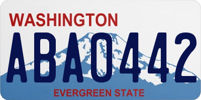 WA license plate ABA0442