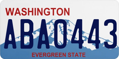 WA license plate ABA0443