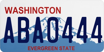 WA license plate ABA0444