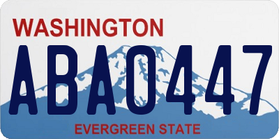 WA license plate ABA0447