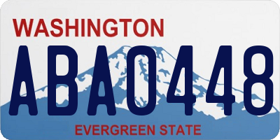 WA license plate ABA0448