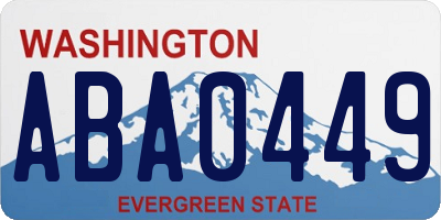 WA license plate ABA0449