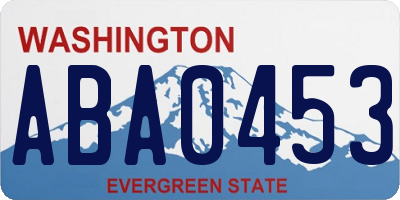 WA license plate ABA0453