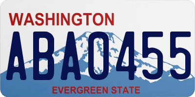 WA license plate ABA0455