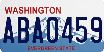 WA license plate ABA0459