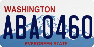 WA license plate ABA0460