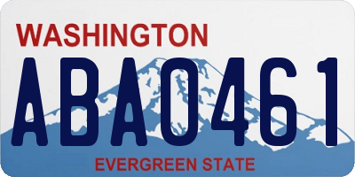 WA license plate ABA0461
