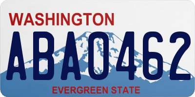 WA license plate ABA0462