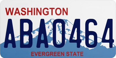 WA license plate ABA0464
