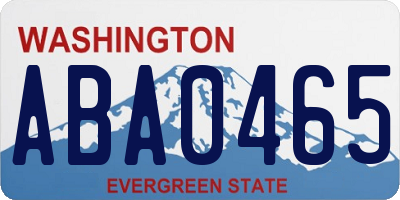 WA license plate ABA0465