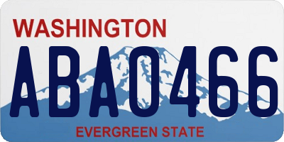 WA license plate ABA0466
