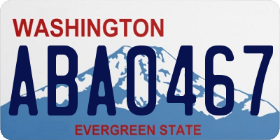 WA license plate ABA0467